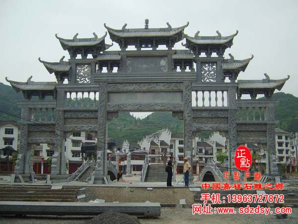 五門七樓牌坊雕刻